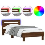 vidaXL Cadre de lit sans matelas avec lumières LED 100x200 cm