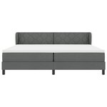 vidaXL Lit boxspring avec matelas Gris foncé 200 x 200 cm tissu