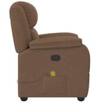 vidaXL Fauteuil de massage inclinable Marron Tissu