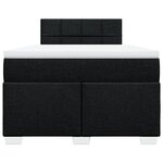 vidaXL Sommier à lattes de lit avec matelas noir 120x190 cm tissu