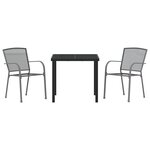 vidaXL Set de salle à manger de jardin en anthracite