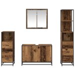 vidaXL Ensemble de mobilier de salle de bain 4 Pièces Bois ancien