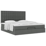 VidaXL Cadre de lit ottoman avec matelas gris foncé 160x200cm tissu