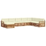 vidaXL Ensemble de canapés d'extérieur 8 pc Naturel et Crème