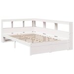 vidaXL Lit bibliothèque sans matelas blanc 90x190cm bois de pin massif