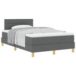 vidaXL Lit à ressorts avec coussin Gris foncé 120 x 190 cm tissu