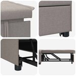 vidaXL Canapé-lit escamotable Taupe 194 x 50 x 82 cm Contreplaqué