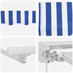 vidaXL Auvent rétractable manuel Bleu et Blanc 4 5 × 3 m