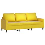 vidaXL Canapé à 3 places avec repose-pieds jaune 180 cm velours