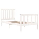 vidaXL Cadre de lit sans matelas blanc bois massif