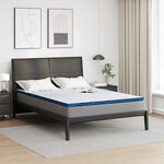 vidaXL Coussins de Matelas Blanc et bleu 160 x 200 cm