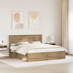 vidaXL Cadre de lit Chêne artisan 180 x 200 cm Pin massif