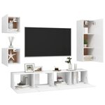 vidaXL Ensemble de meubles TV 5 Pièces Blanc Bois d'ingénierie