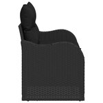 vidaXL Canapé de jardin avec coussin Noir 121 x 62 x 69cm polyrotin