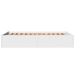 vidaXL Cadre de lit blanc 135x190 cm bois d'ingénierie