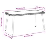 vidaXL Table basse naturelle 90 x 45 x 42 cm en poly rotin