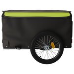 vidaXL Remorque de vélo noir et vert 45 kg fer