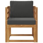 vidaXL Canapé d’extérieur Bois d'acacia massif et polyester Naturel
