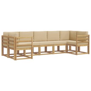 vidaXL Ensemble de canapés d'extérieur 7 pc Blanc et Beige