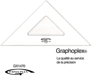 Equerre 45° 3 bords anti-taches 32 cm