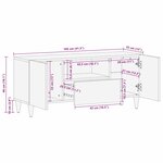 vidaXL Meuble TV Marron clair 105 x 33 x 46 cm bois de manguier massif