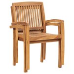 vidaXL Chaises de jardin lot de 2 avec coussins à carreaux rouges Teck