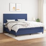 vidaXL Sommier à lattes de lit avec matelas Bleu 200x200 cm Tissu