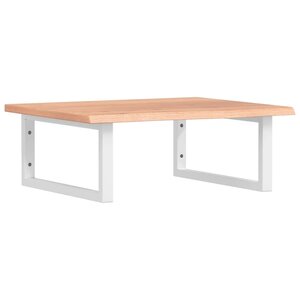 vidaXL Étagère de vasque murale acier et bois de chêne massif