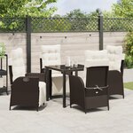 vidaXL Ensemble de 5 pièces de salle à manger de jardin Rattan Poly marron