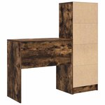 vidaXL Bureau avec tiroir avec étagère avec stockage 2 Pièces Chêne fumé