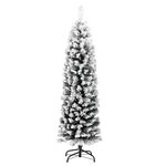 vidaXL Sapin de Noël artificiel mince flocon de neige vert 120 cm PVC