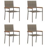 vidaXL Chaises empilables de jardin 4 Pièces Gris  Marron