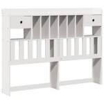 vidaXL Lit bibliothèque sans matelas blanc 140x200 cm bois pin massif
