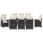 vidaXL Ensemble de salle à manger pour jardin 9 Pièces Noir polyrotin