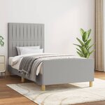 vidaXL Cadre de lit sans matelas gris clair 90x200 cm tissu