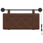 vidaXL Tête de lit suspendue Avec lumière LED Marron Simili cuir