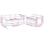 vidaXL Ensemble de canapés 2 Pièces avec coussins crème tissu microfibre