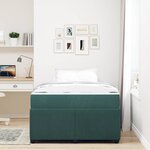 vidaXL Cadre de lit avec matelas Vert foncé 120 x 190 cm Velours