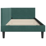 vidaXL Cadre de lit d'angle Vert foncé 80 cm x 200 cm tissu