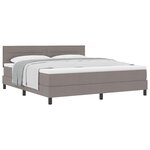 vidaXL Lit à ressorts avec tête de lit Taupe 180 x 200 cm tissu