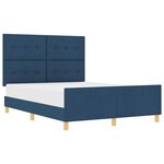 vidaXL Cadre de lit avec tête de lit Bleu 160 x 200 cm tissu