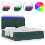 VidaXL Cadre de lit ottoman avec matelas vert foncé 180x200cm velours