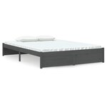 vidaXL Cadre de lit sans matelas gris bois massif 140x200 cm