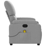 vidaXL Fauteuil de massage inclinable Gris clair Tissu