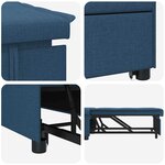 vidaXL Canapé-lit escamotable Bleu 194 x 50 x 82 cm Contreplaqué