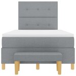 vidaXL Lit à ressorts avec matelas Gris clair 120 x 200 cm tissu