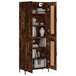 vidaXL Buffet haut Chêne fumé 69 5x34x180 cm Bois d'ingénierie