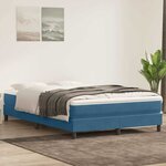 vidaXL Sommier à lattes de lit et matelas bleu foncé 160x210cm velours