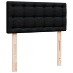 vidaXL Sommier à lattes de lit et matelas Noir 80x200 cm Tissu