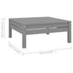 vidaXL Salon de jardin 10 Pièces Bois de pin massif Gris